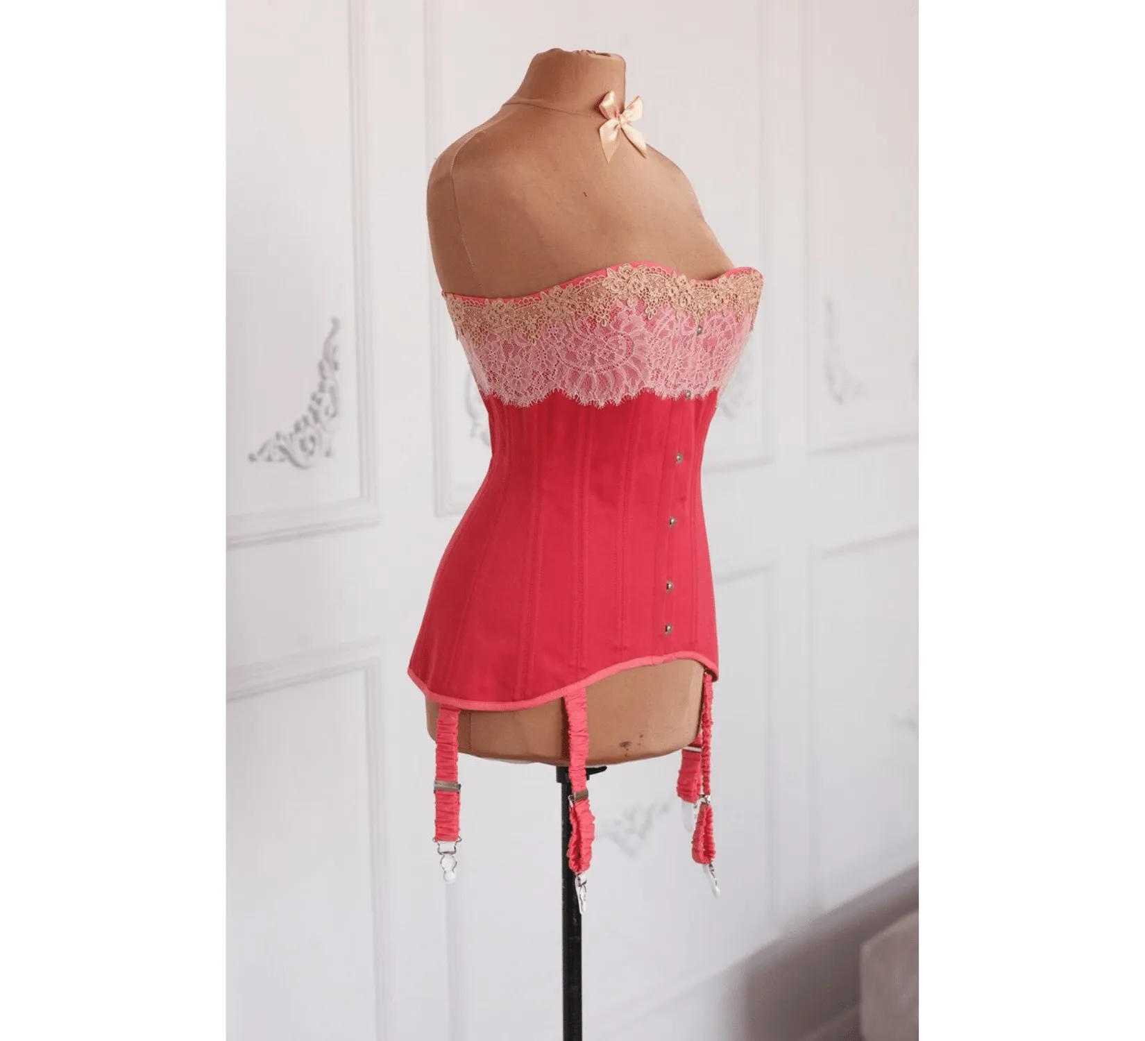 Edwardian rose cotton corset