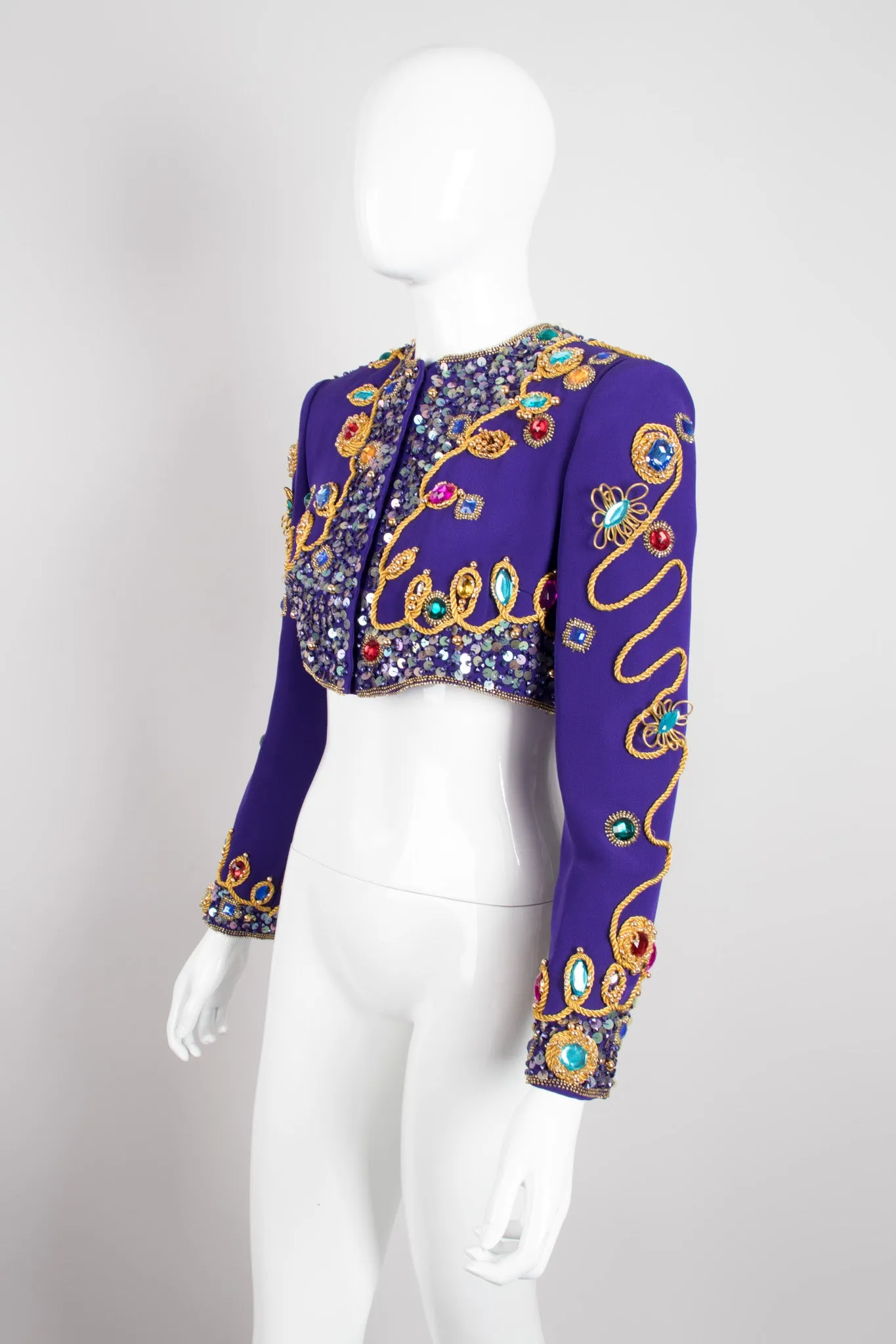 Embellished Crop Jacket & Dress Set