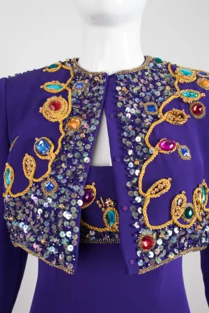 Embellished Crop Jacket & Dress Set