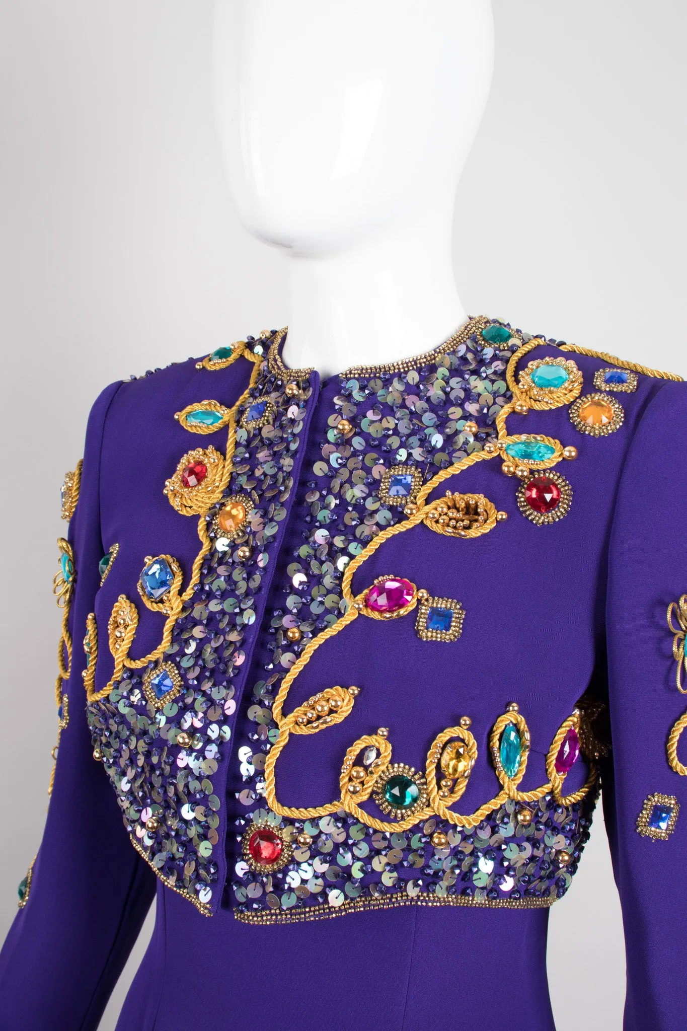 Embellished Crop Jacket & Dress Set