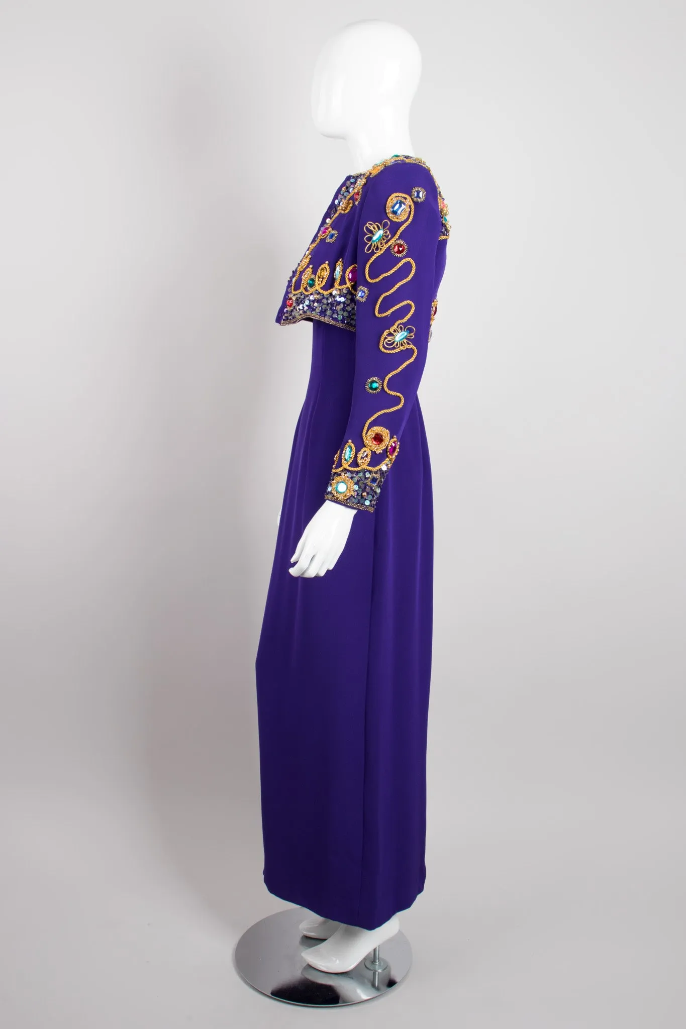 Embellished Crop Jacket & Dress Set