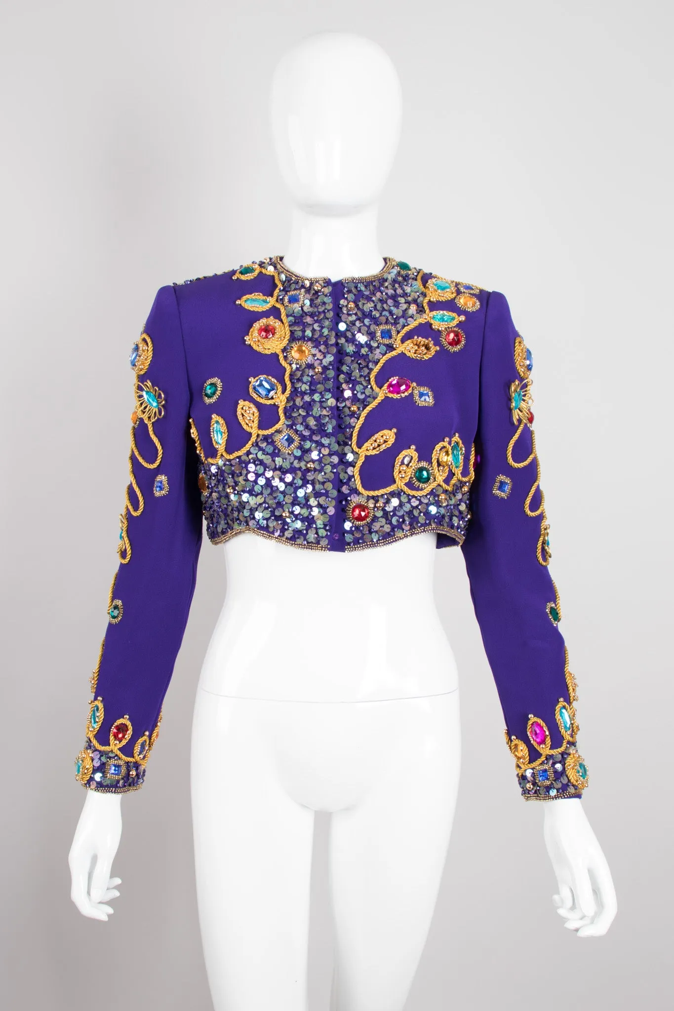 Embellished Crop Jacket & Dress Set