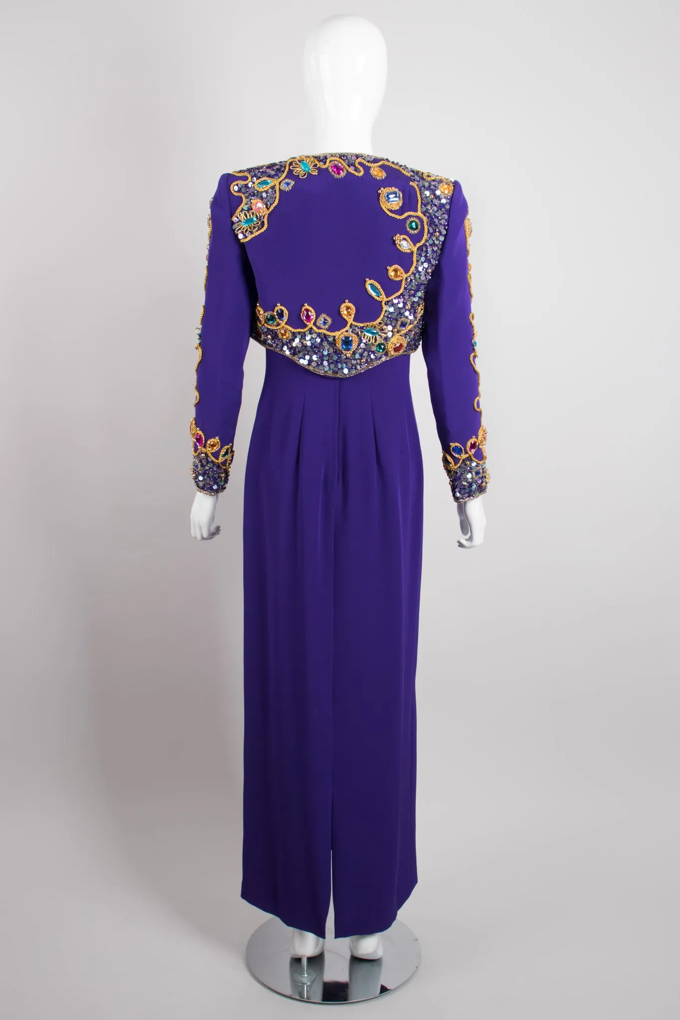 Embellished Crop Jacket & Dress Set