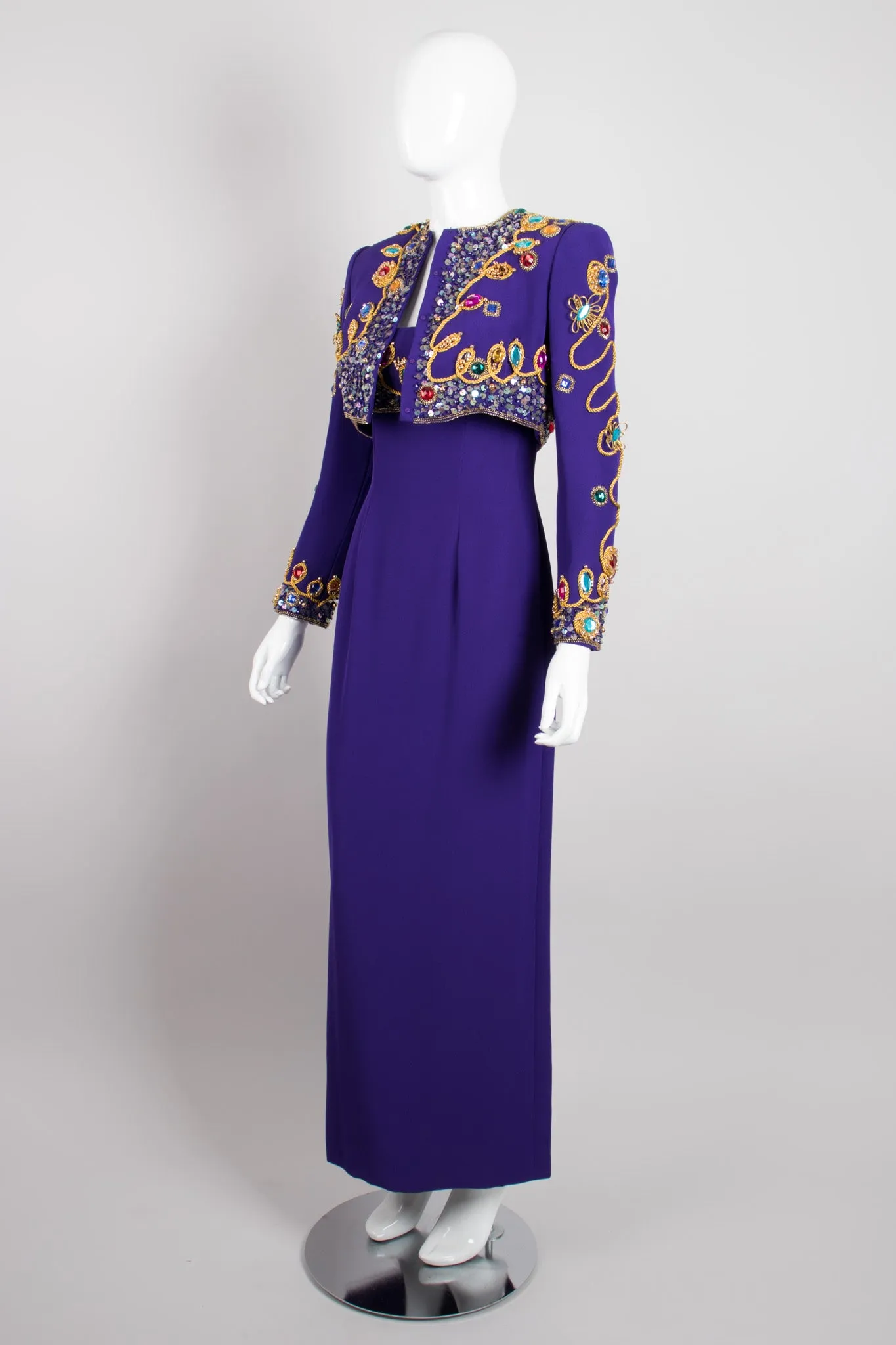 Embellished Crop Jacket & Dress Set