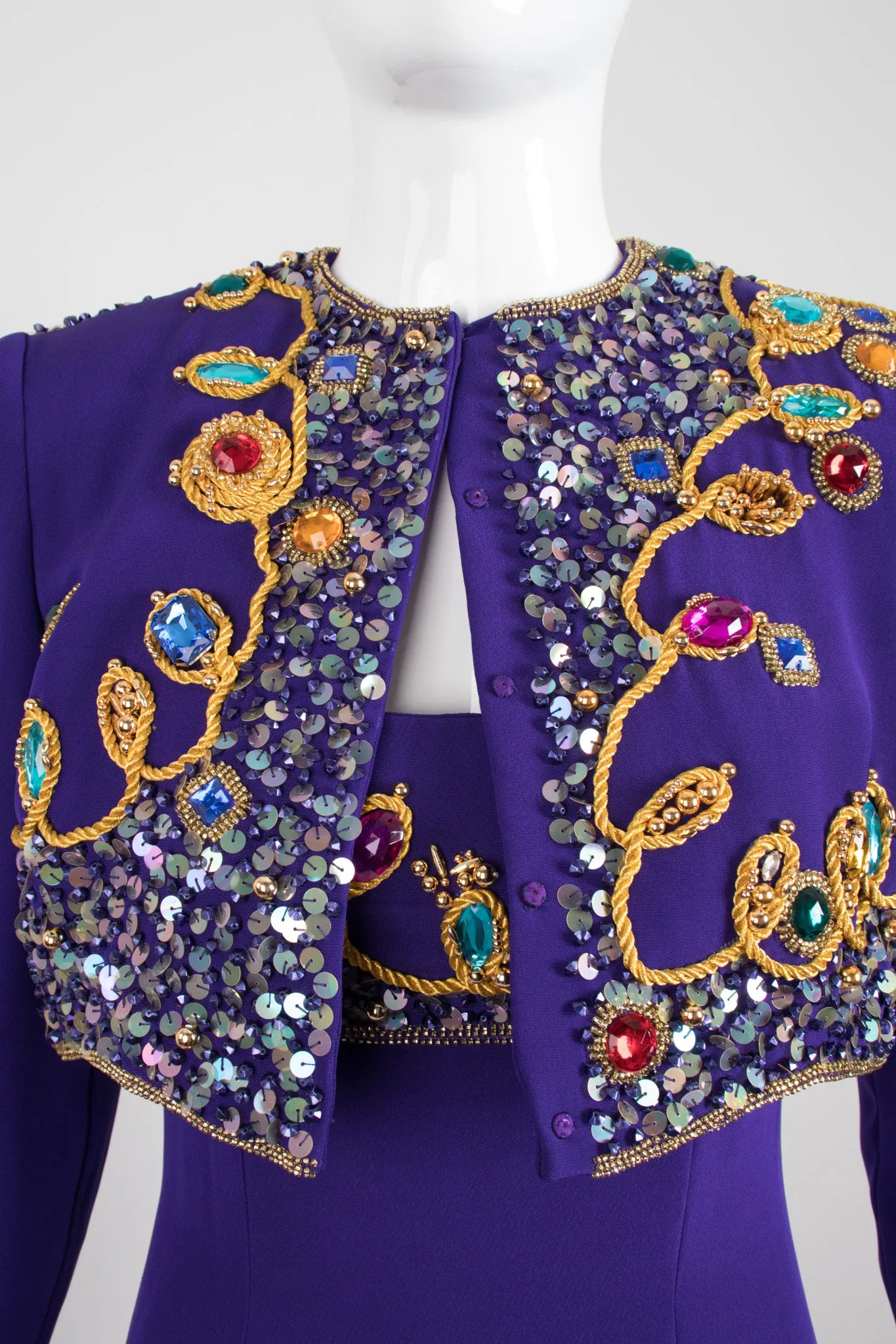 Embellished Crop Jacket & Dress Set