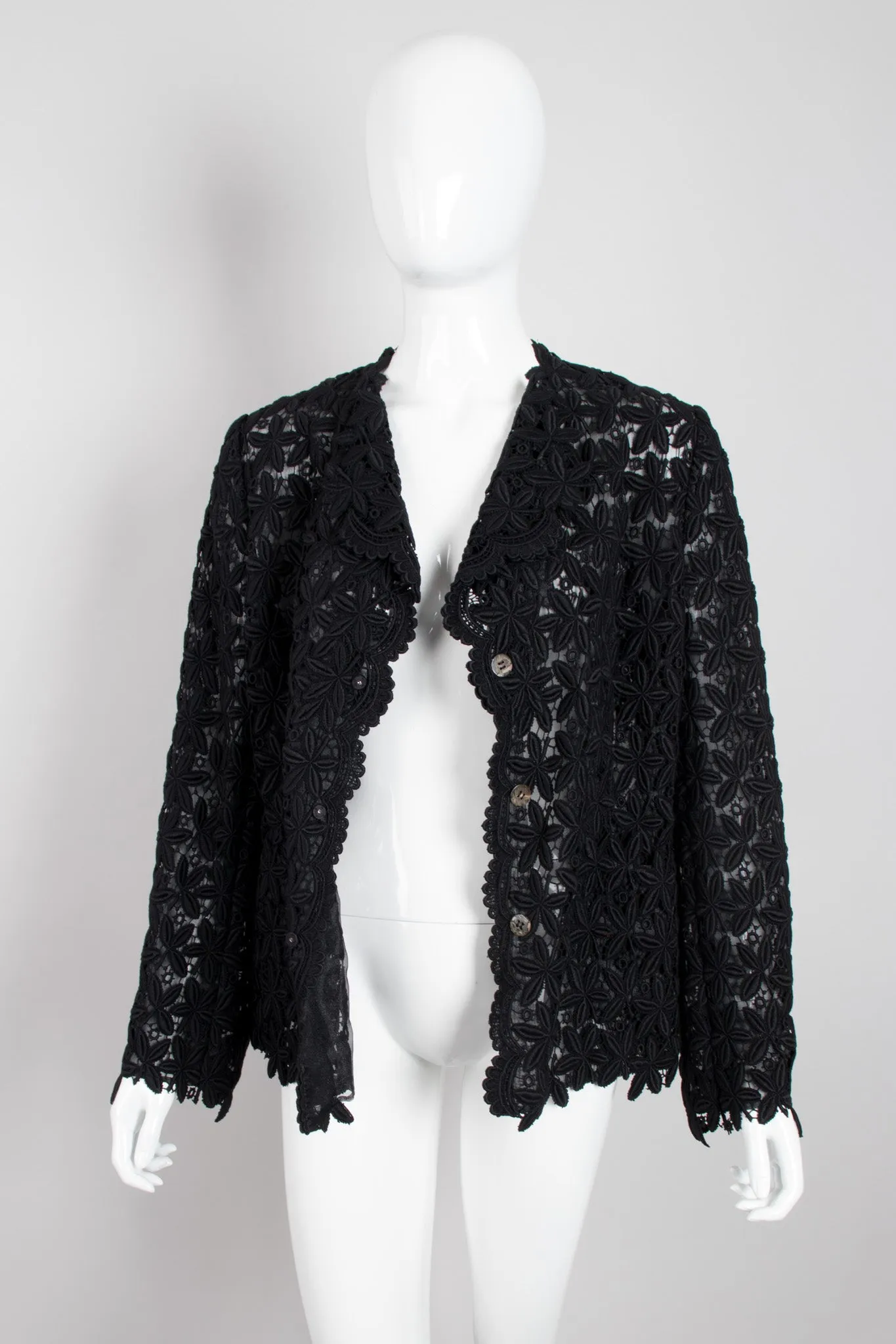 Floral Crochet Mesh Jacket
