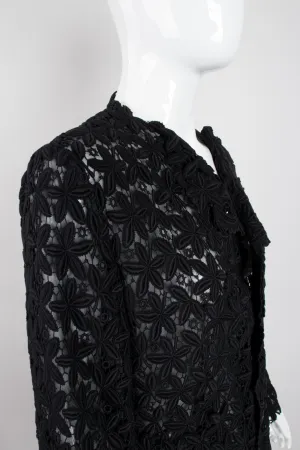 Floral Crochet Mesh Jacket
