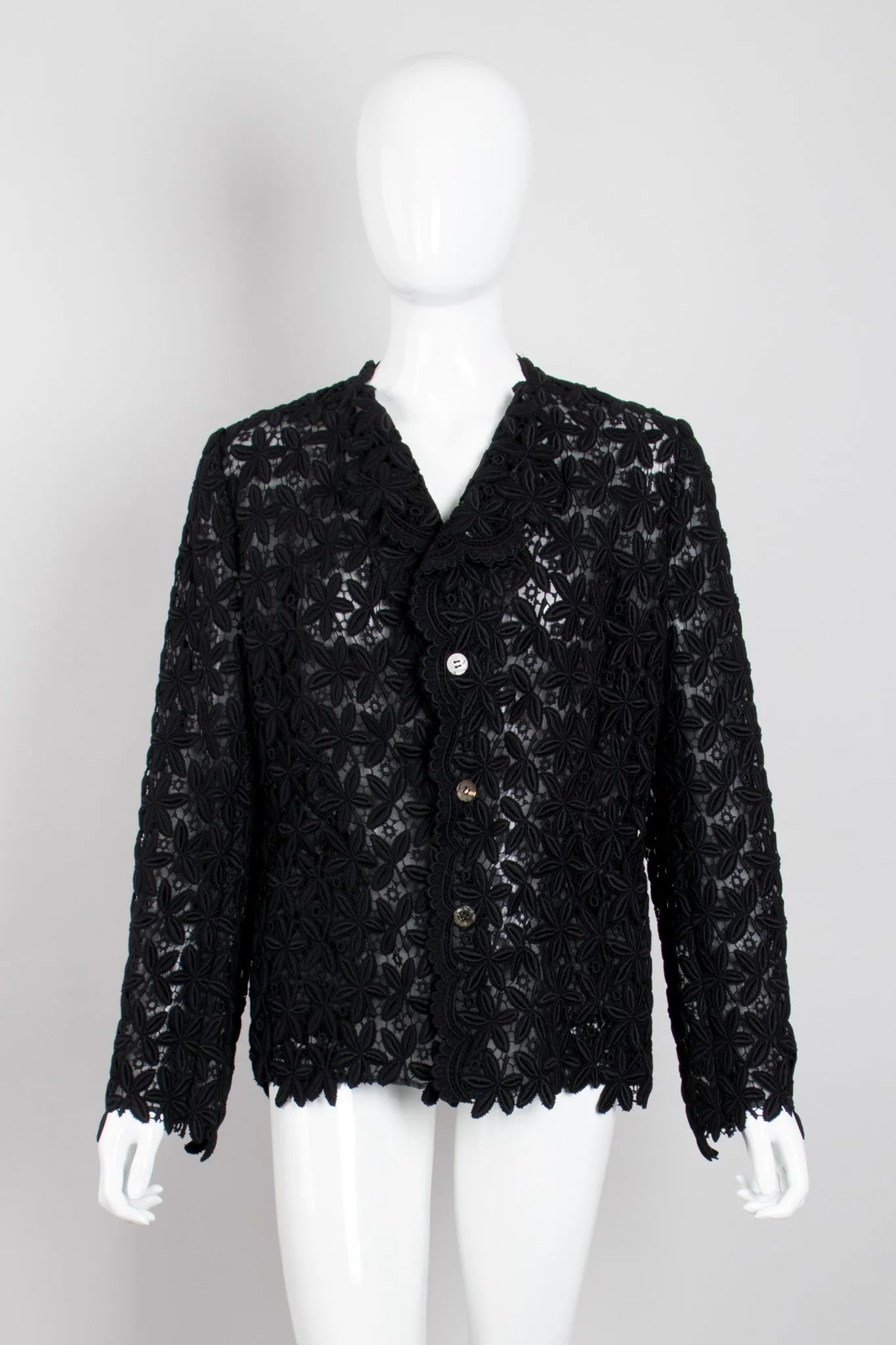 Floral Crochet Mesh Jacket