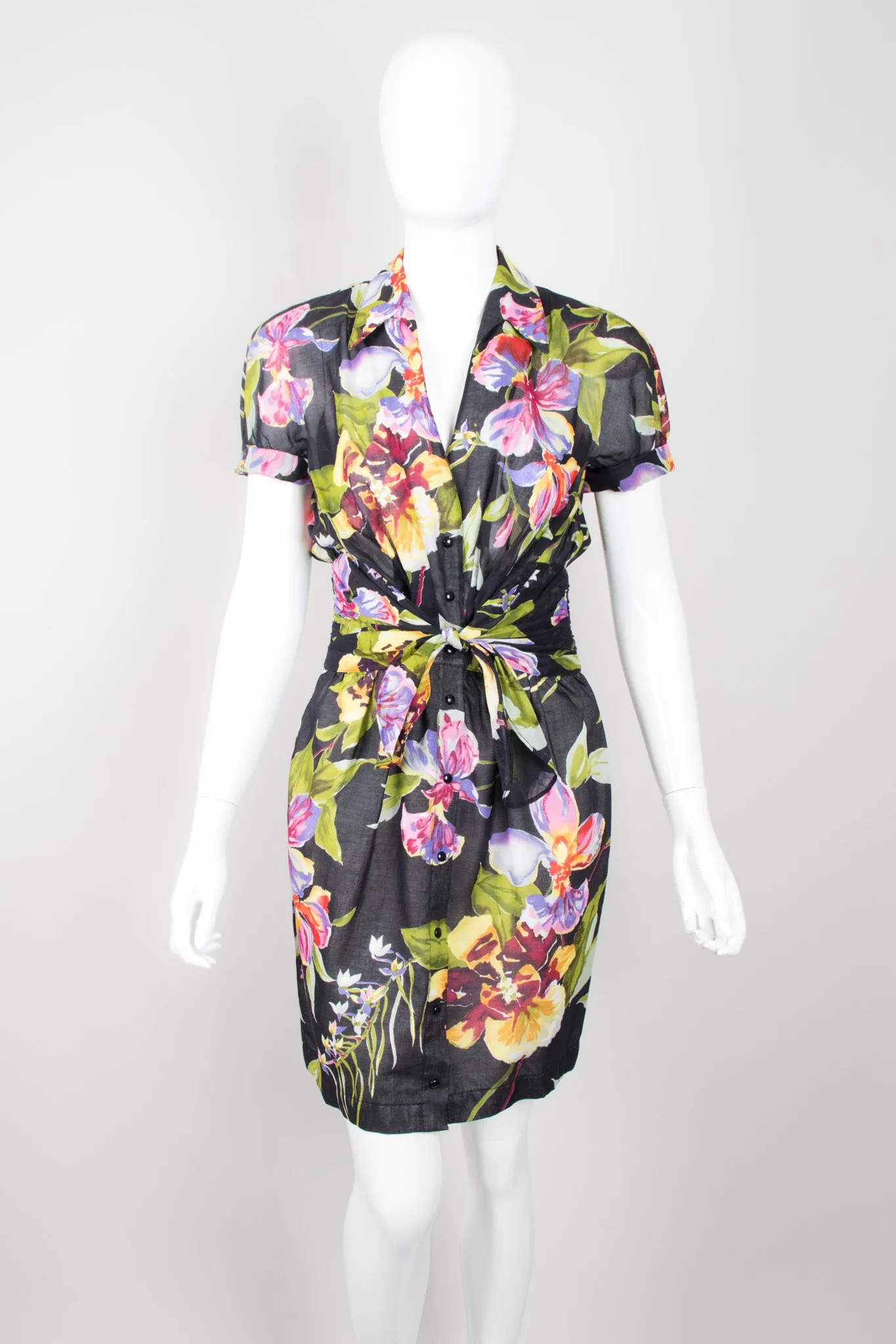 Floral Tie-Front Dress