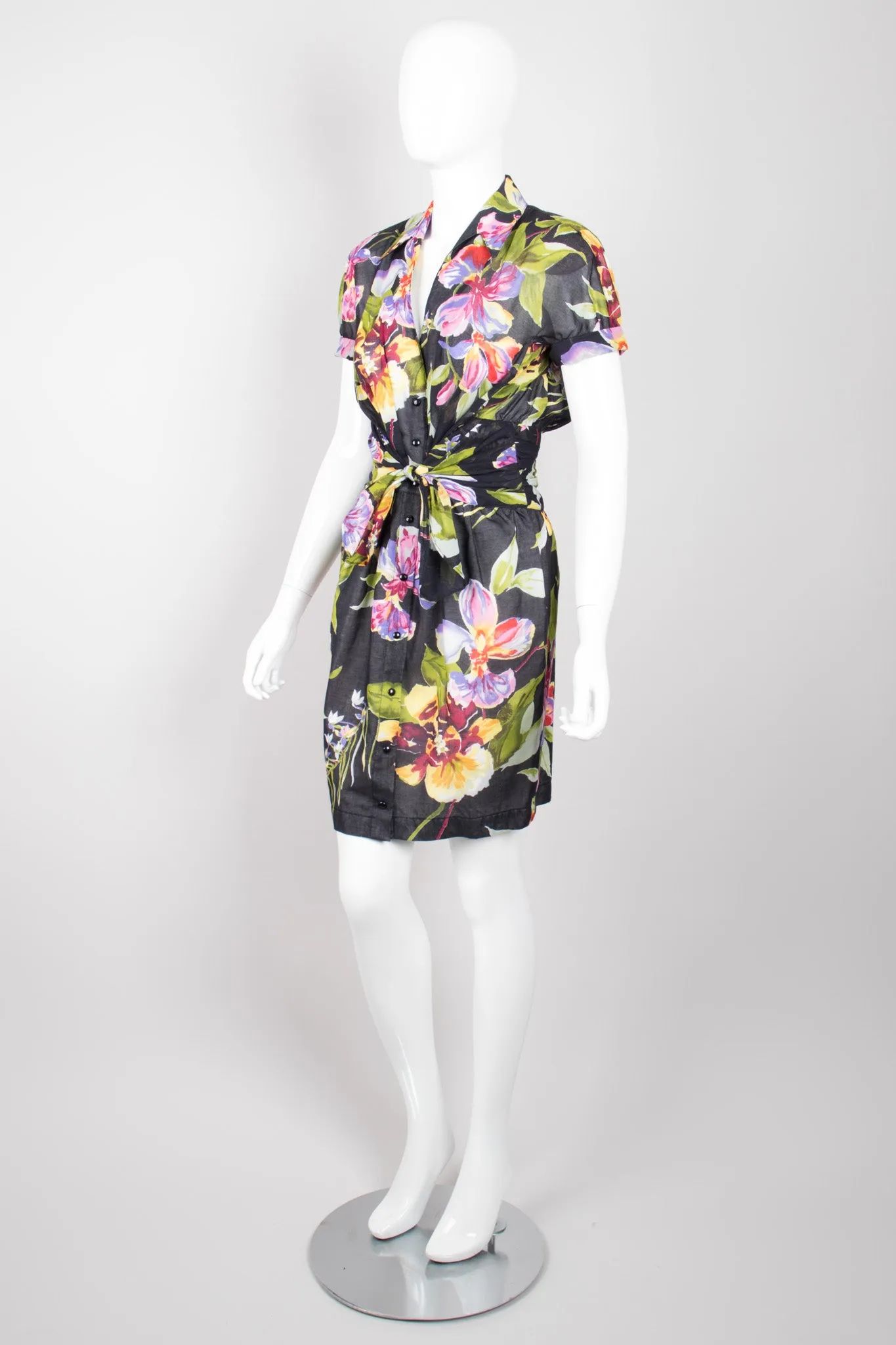 Floral Tie-Front Dress