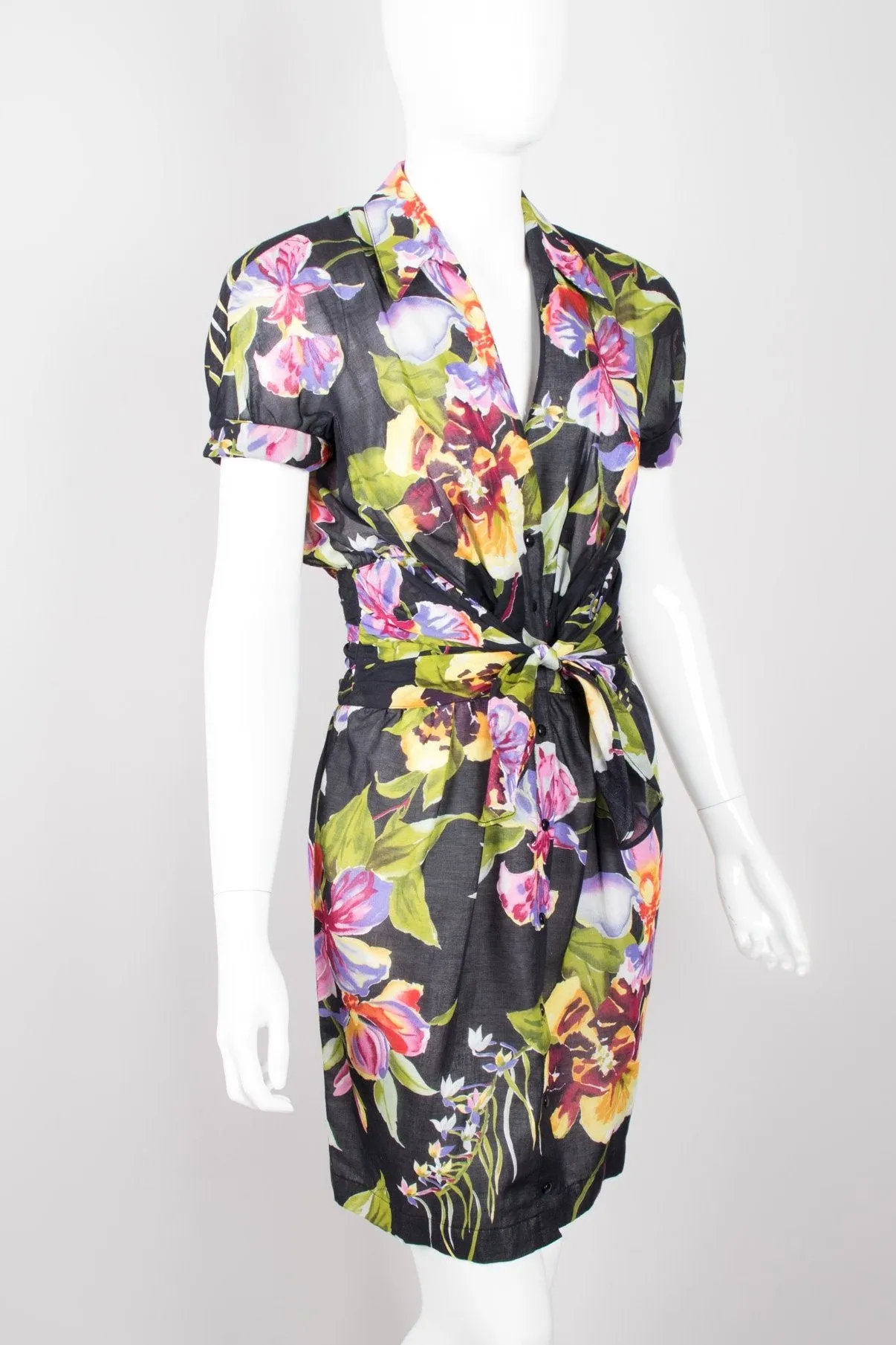 Floral Tie-Front Dress