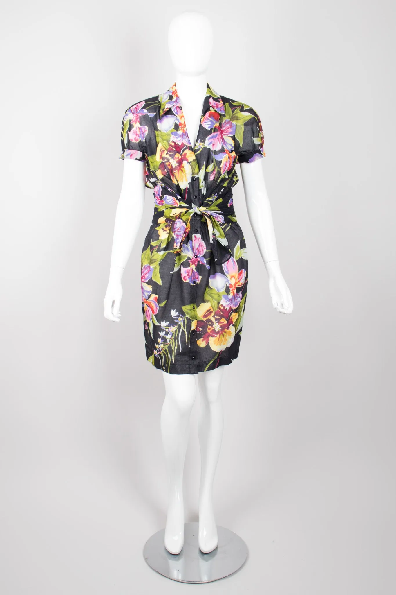 Floral Tie-Front Dress