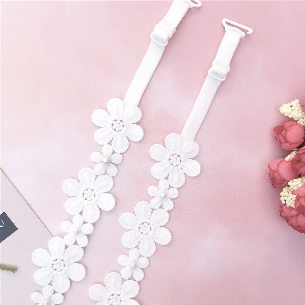 Flower Pearl Bra Strap