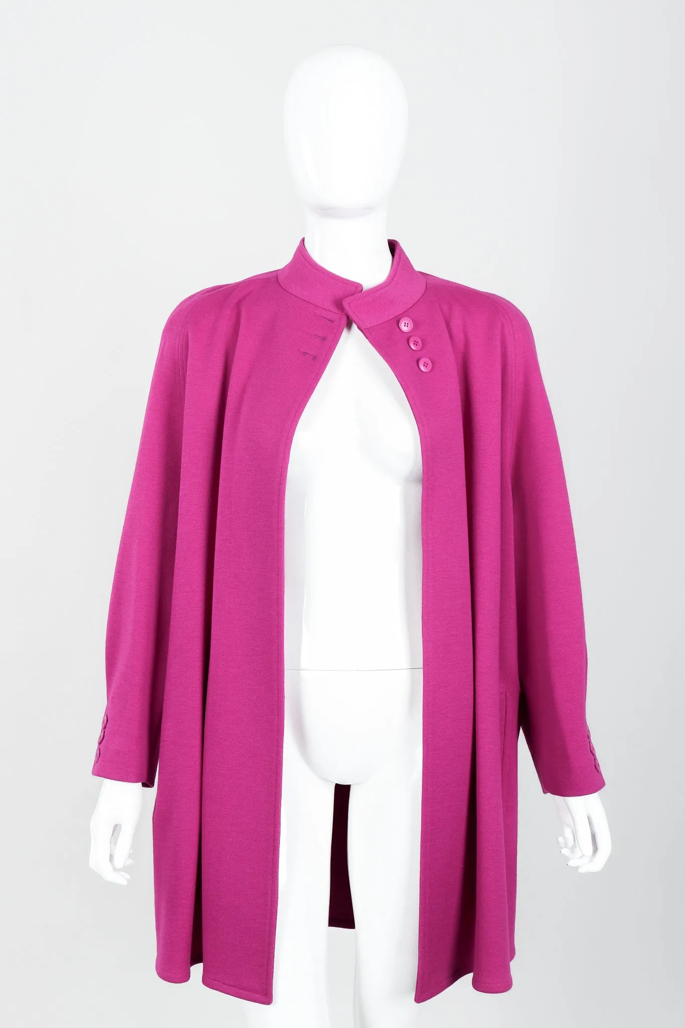 Fuchsia Knit Cocoon Coat