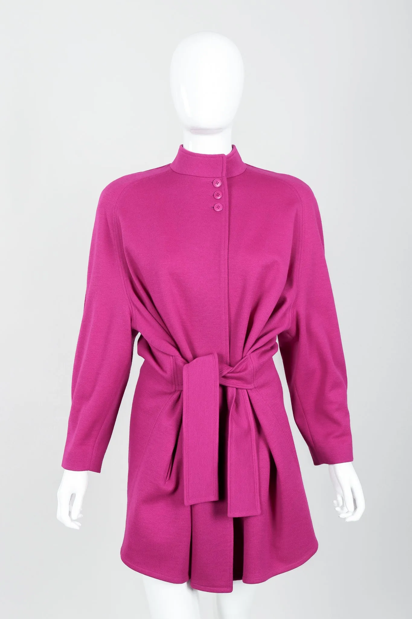 Fuchsia Knit Cocoon Coat