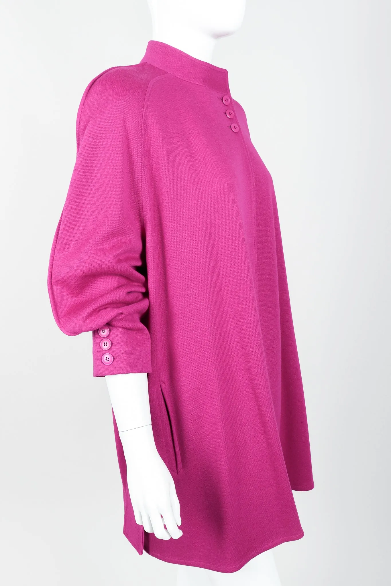 Fuchsia Knit Cocoon Coat