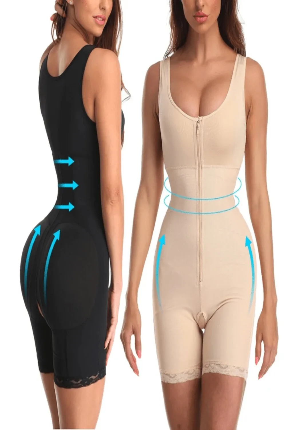 Full Body Open Crotch Tummy Control Bodysuit Shapewear