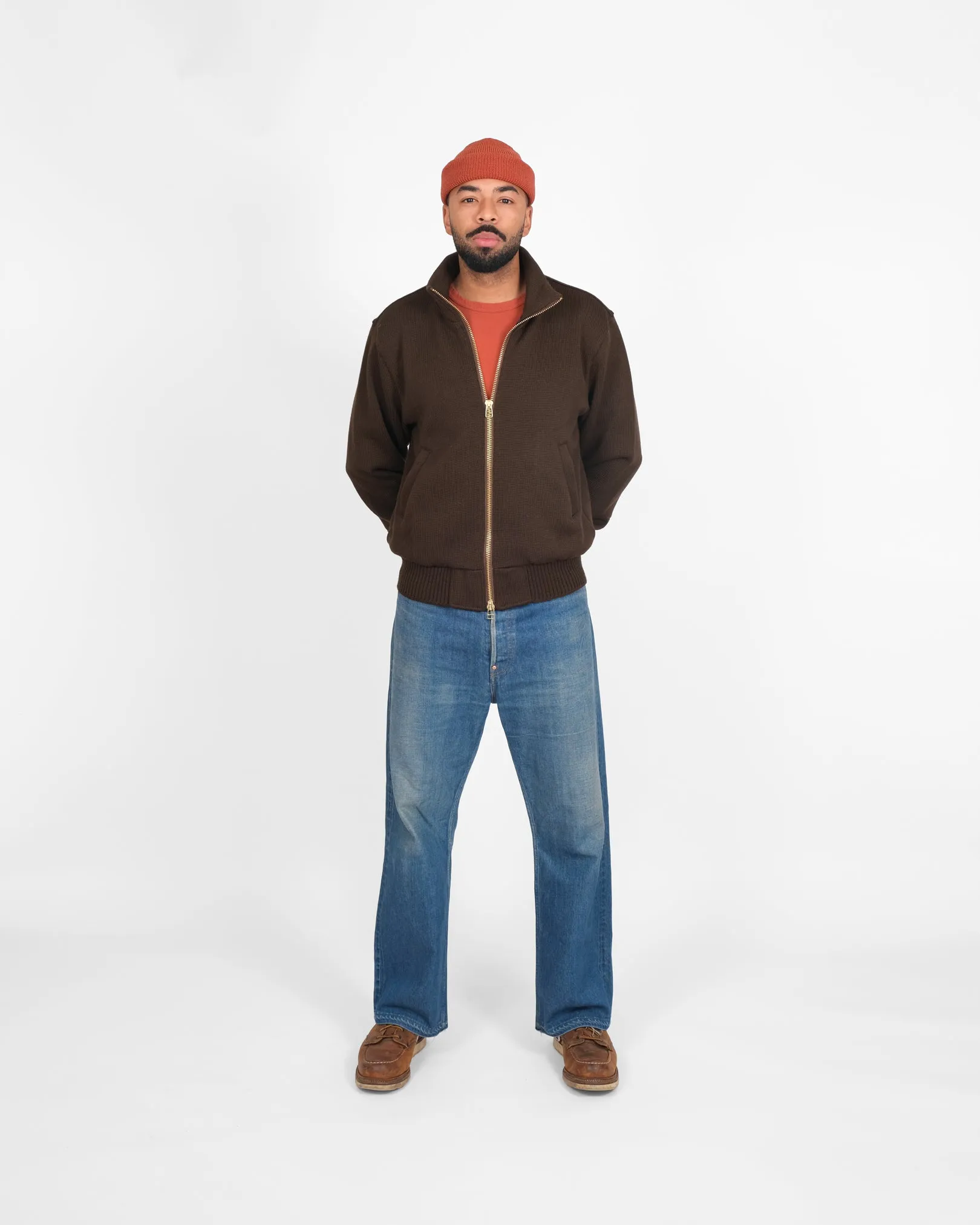 Full-Throttle Moto-Sweater - Brown