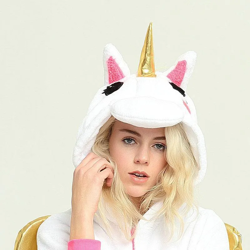 Gold Winged Unicorns Kigurumi Onesies Pajamas for Adult