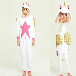 Gold Winged Unicorns Kigurumi Onesies Pajamas for Adult