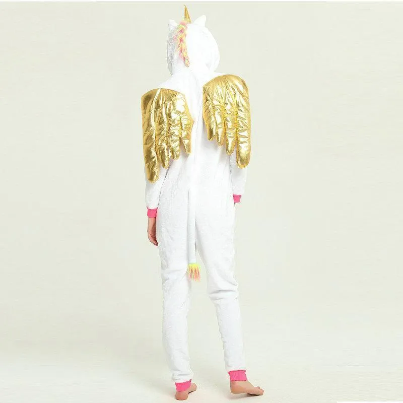 Gold Winged Unicorns Kigurumi Onesies Pajamas for Adult