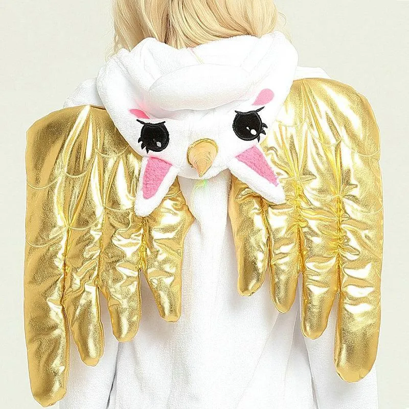 Gold Winged Unicorns Kigurumi Onesies Pajamas for Adult