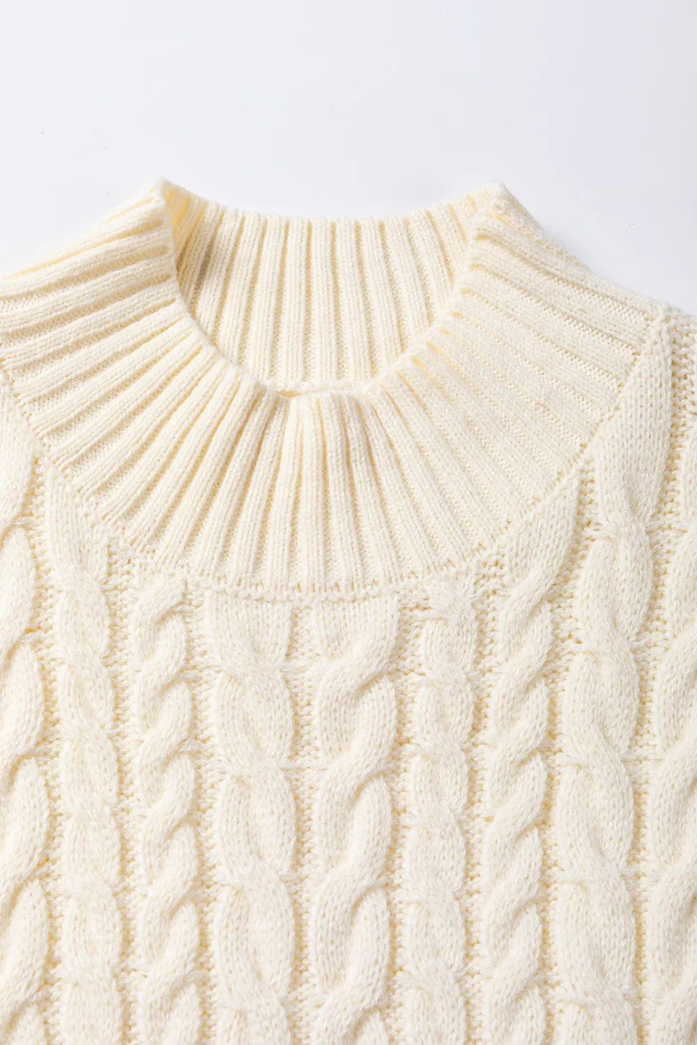 Hazel Blues® |  Cable Knit Turtleneck Sweater Vest