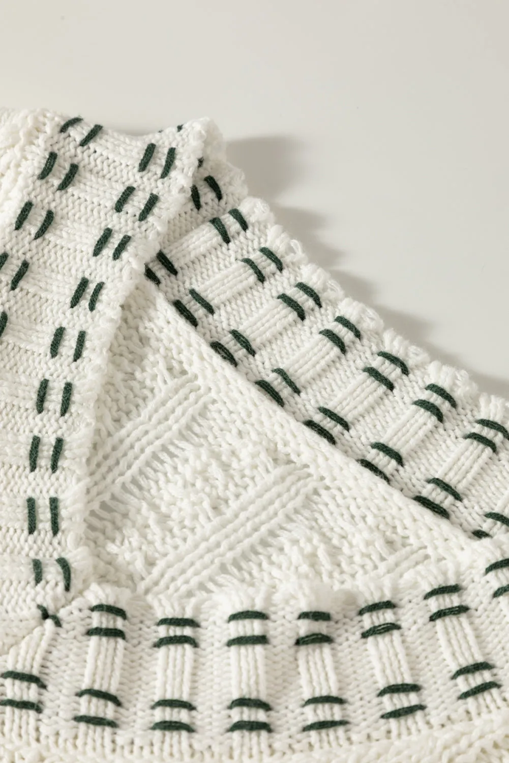 Hazel Blues® |  Cable-Knit V-Neck Sweater Vest