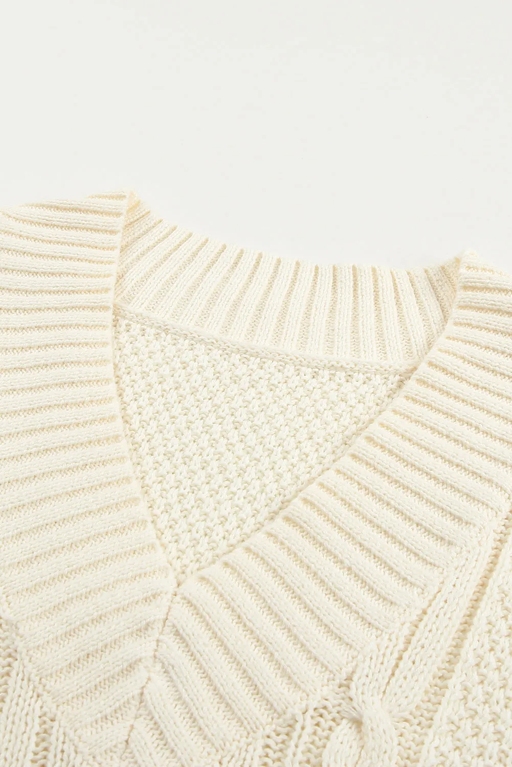 Hazel Blues® |  Cable-Knit V-Neck Sweater Vest