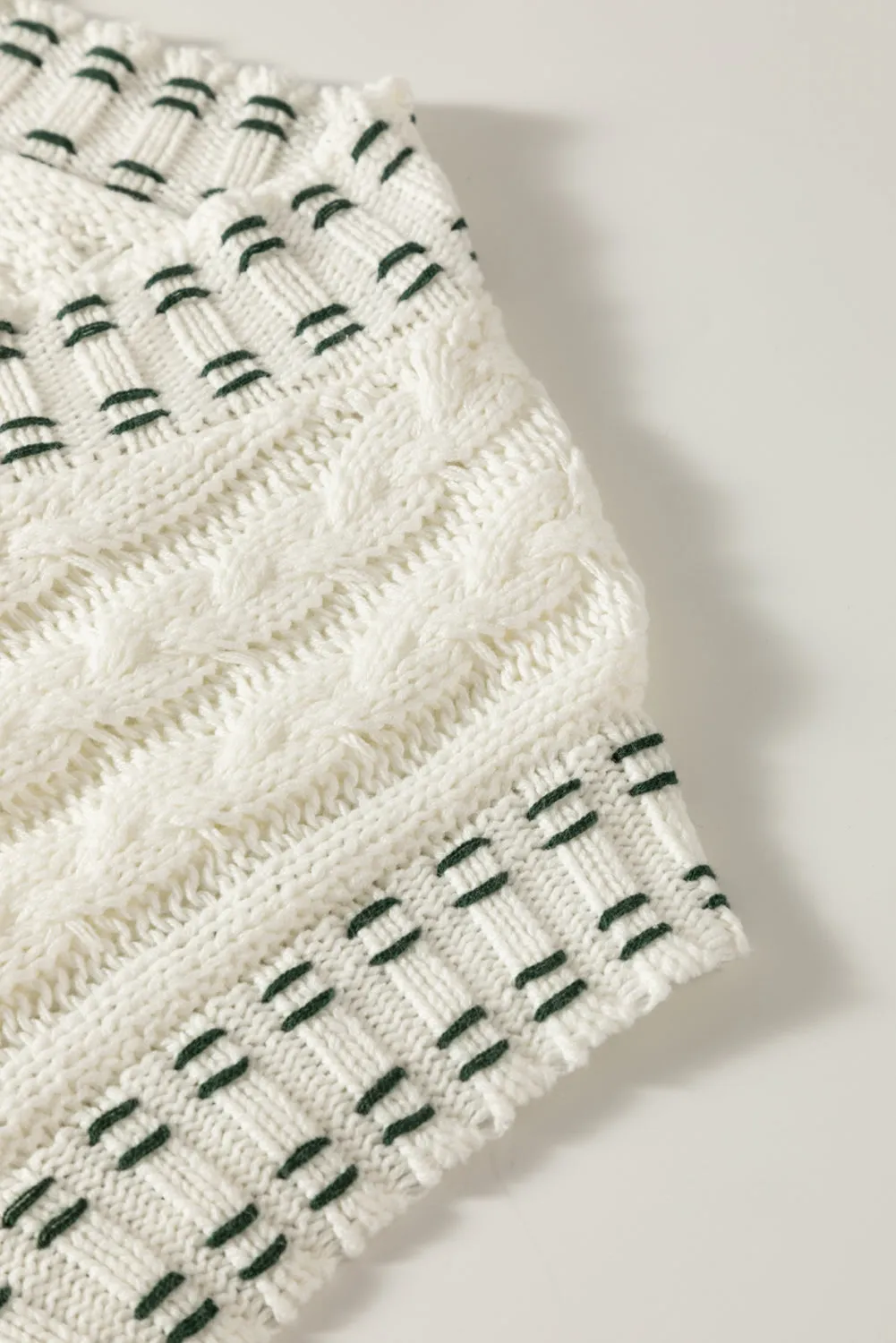Hazel Blues® |  Cable-Knit V-Neck Sweater Vest
