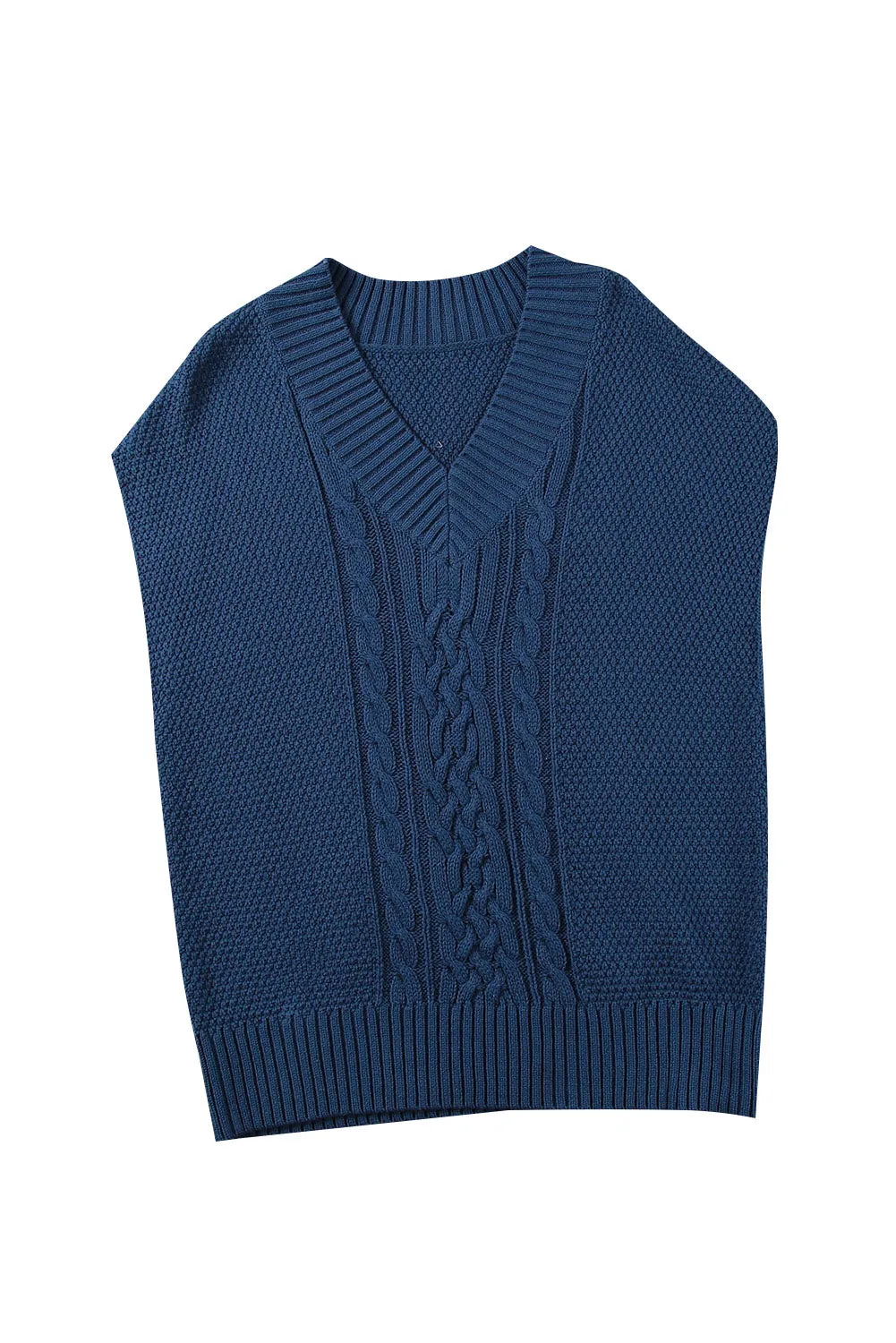 Hazel Blues® |  Cable-Knit V-Neck Sweater Vest