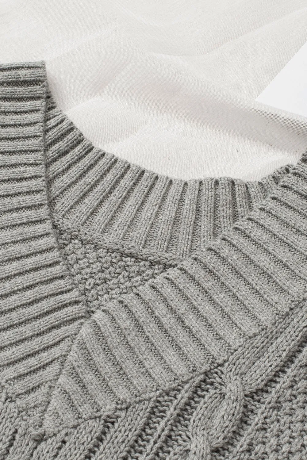 Hazel Blues® |  Cable-Knit V-Neck Sweater Vest