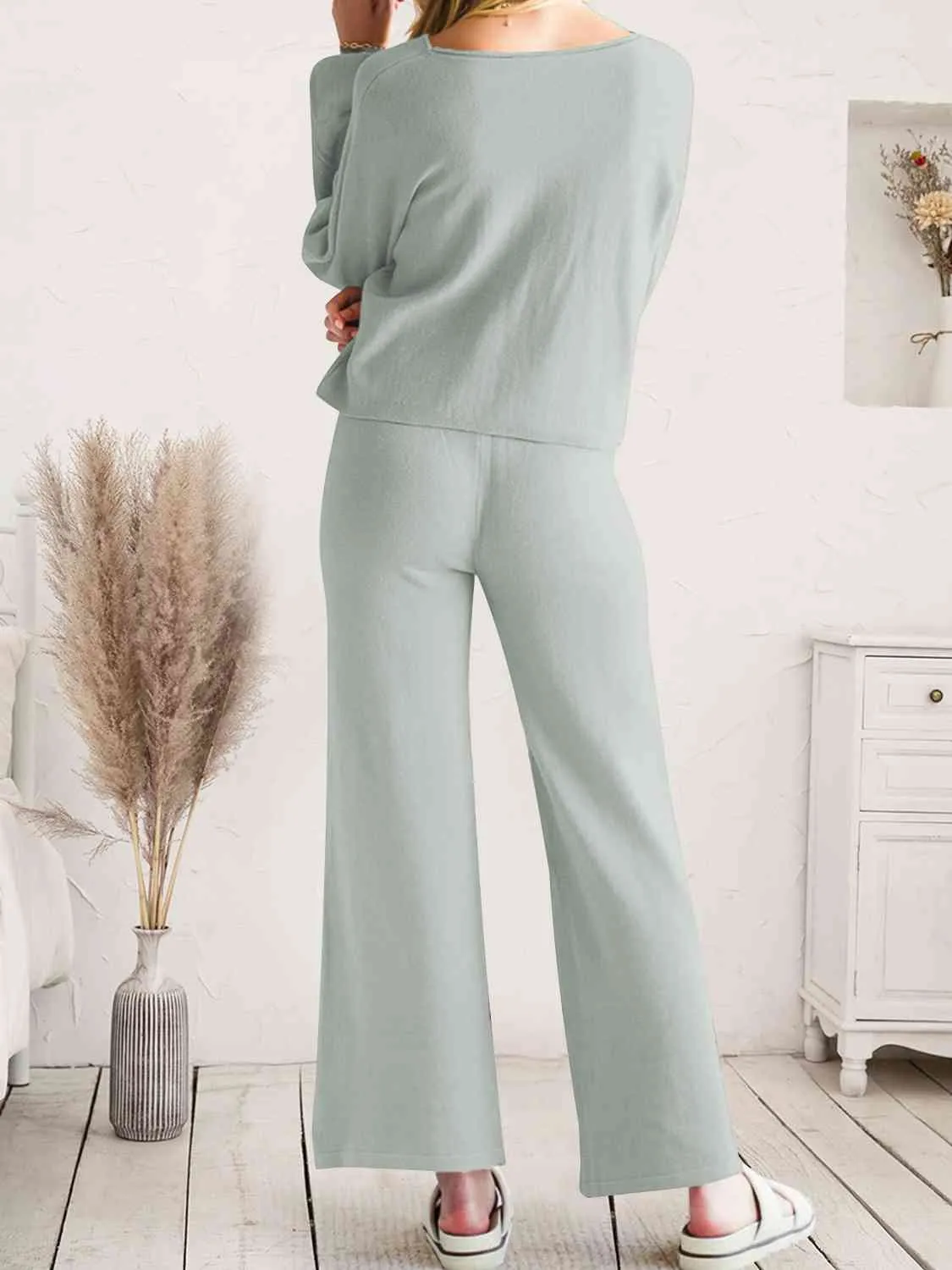 Hazel Blues® |  Long Sleeve Lounge Top and Drawstring Pants Set