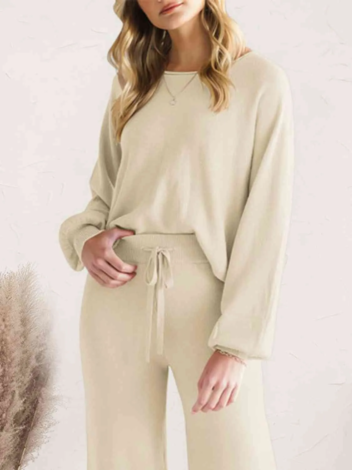 Hazel Blues® |  Long Sleeve Lounge Top and Drawstring Pants Set