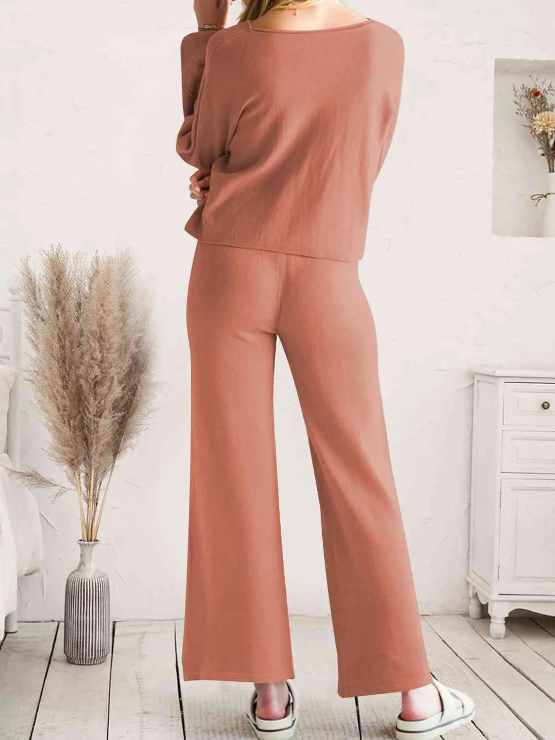 Hazel Blues® |  Long Sleeve Lounge Top and Drawstring Pants Set