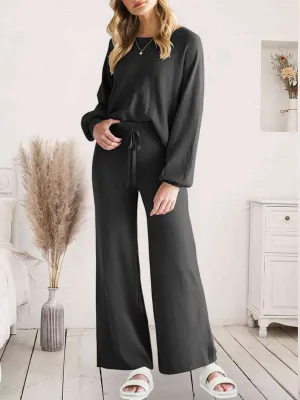 Hazel Blues® |  Long Sleeve Lounge Top and Drawstring Pants Set