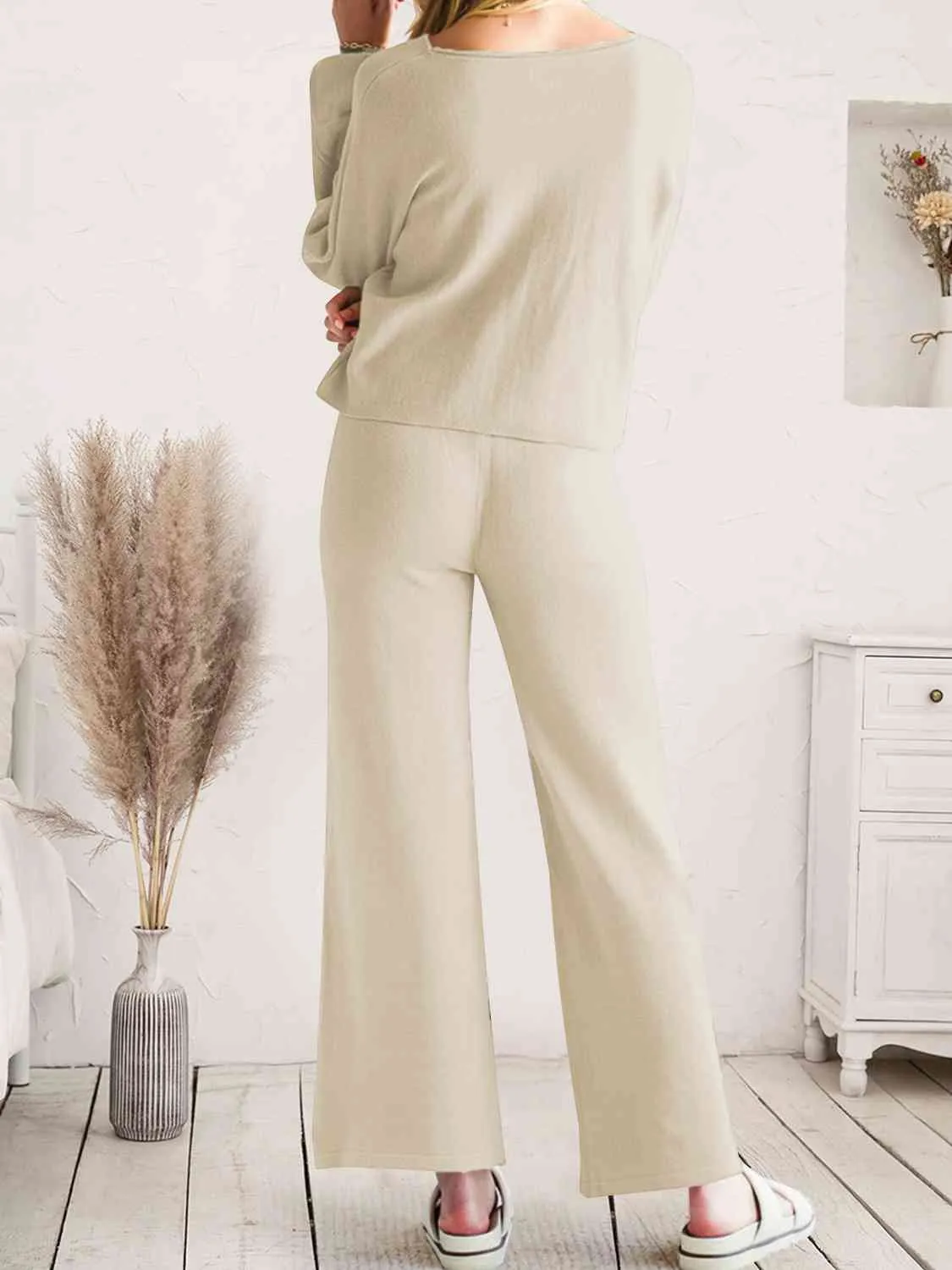 Hazel Blues® |  Long Sleeve Lounge Top and Drawstring Pants Set