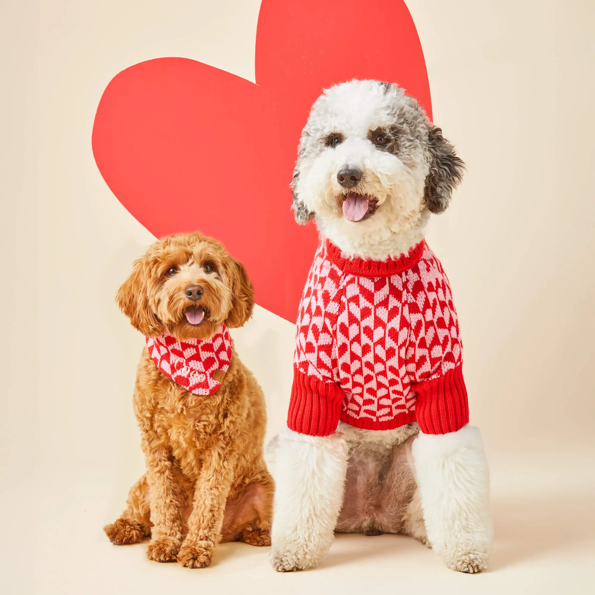 Heart Stripe Dog Sweater