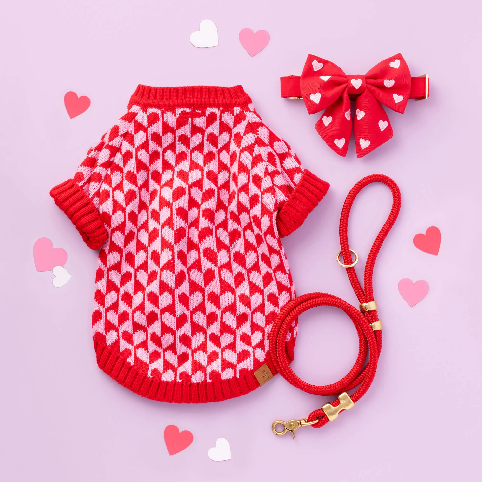 Heart Stripe Dog Sweater