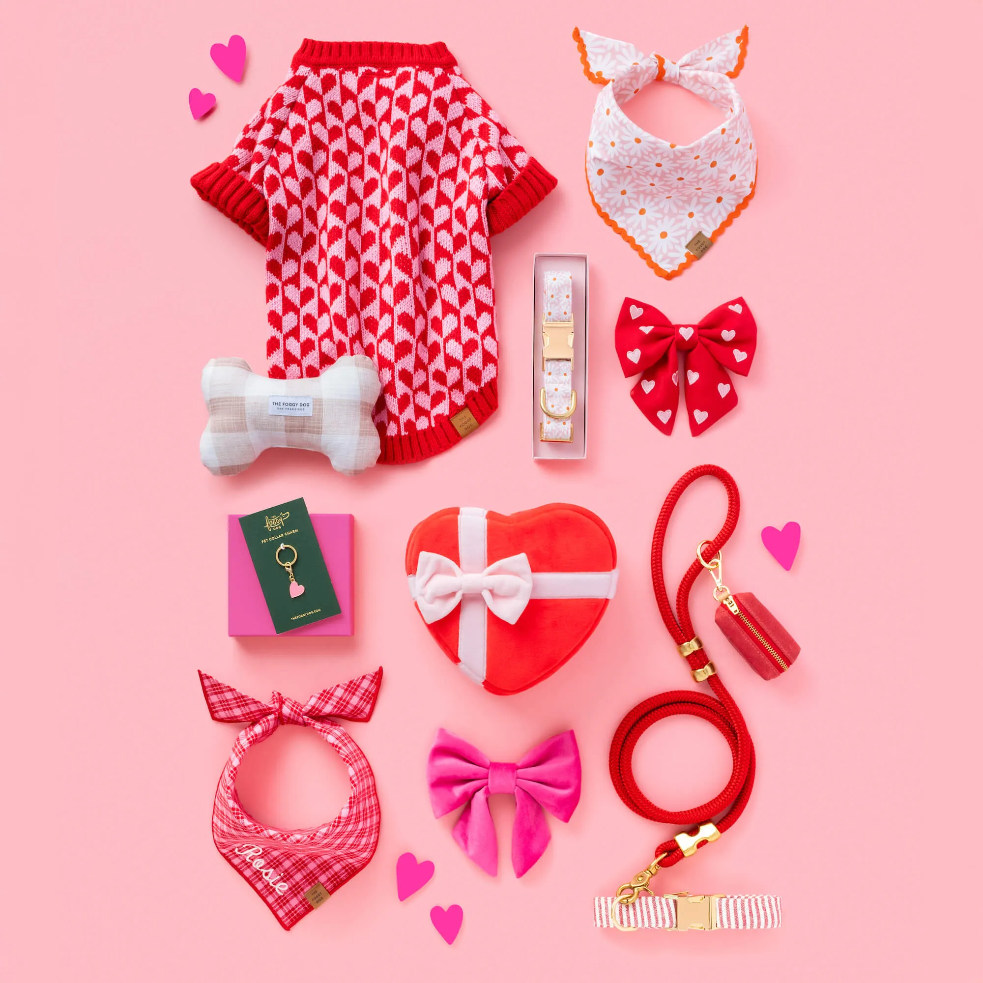 Heart Stripe Dog Sweater