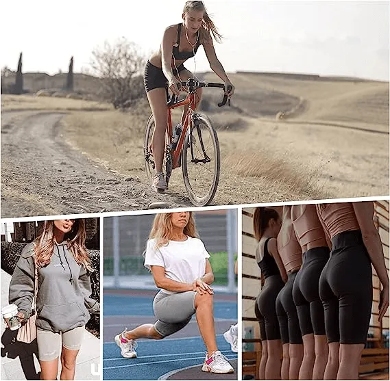 High Waist Tights Boxer Shorts Biker with Pockets Tummy Control Grey