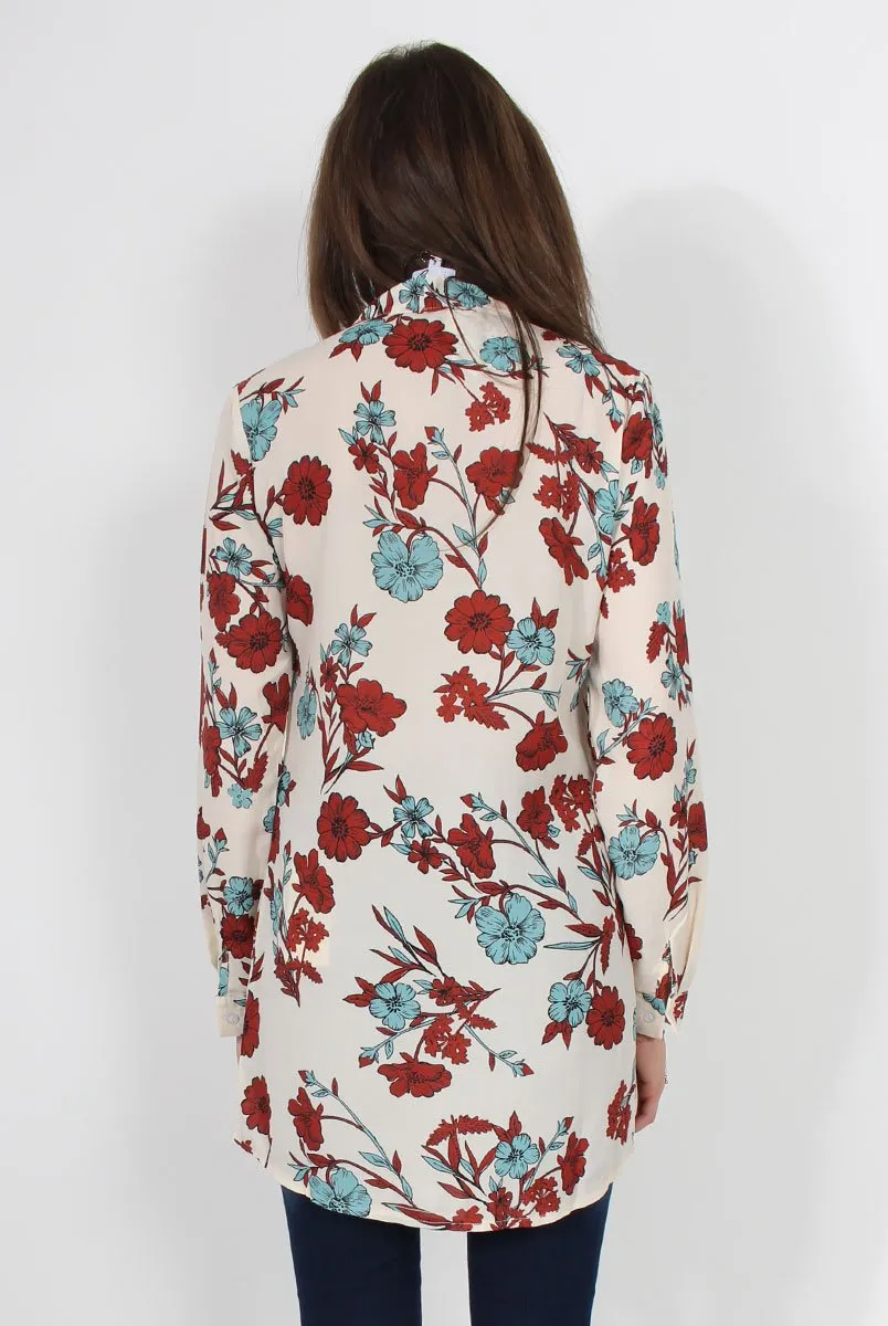 Hope Cream Floral Print Shirt