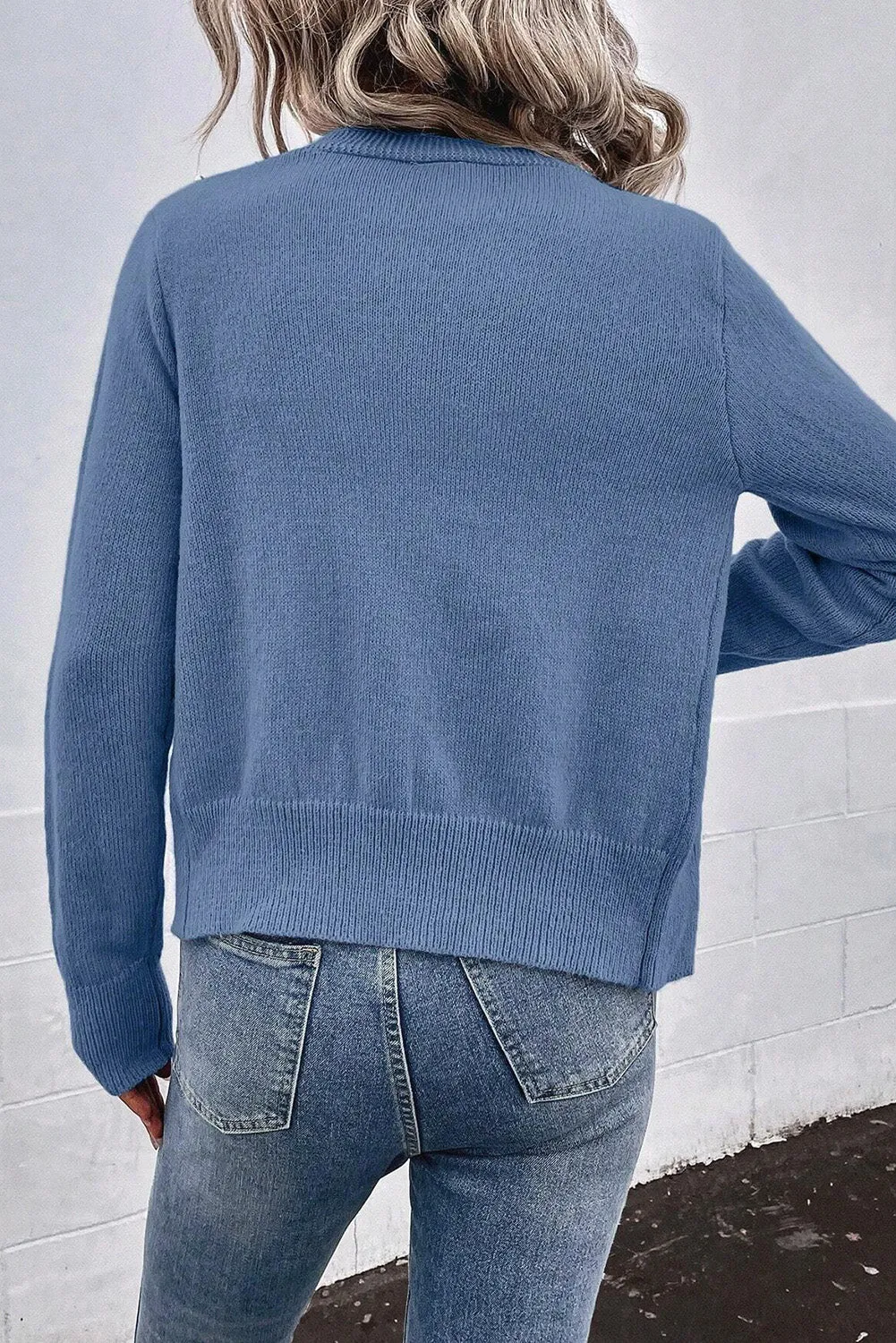 Icelyn Pearl Trim Button Up Cardigan