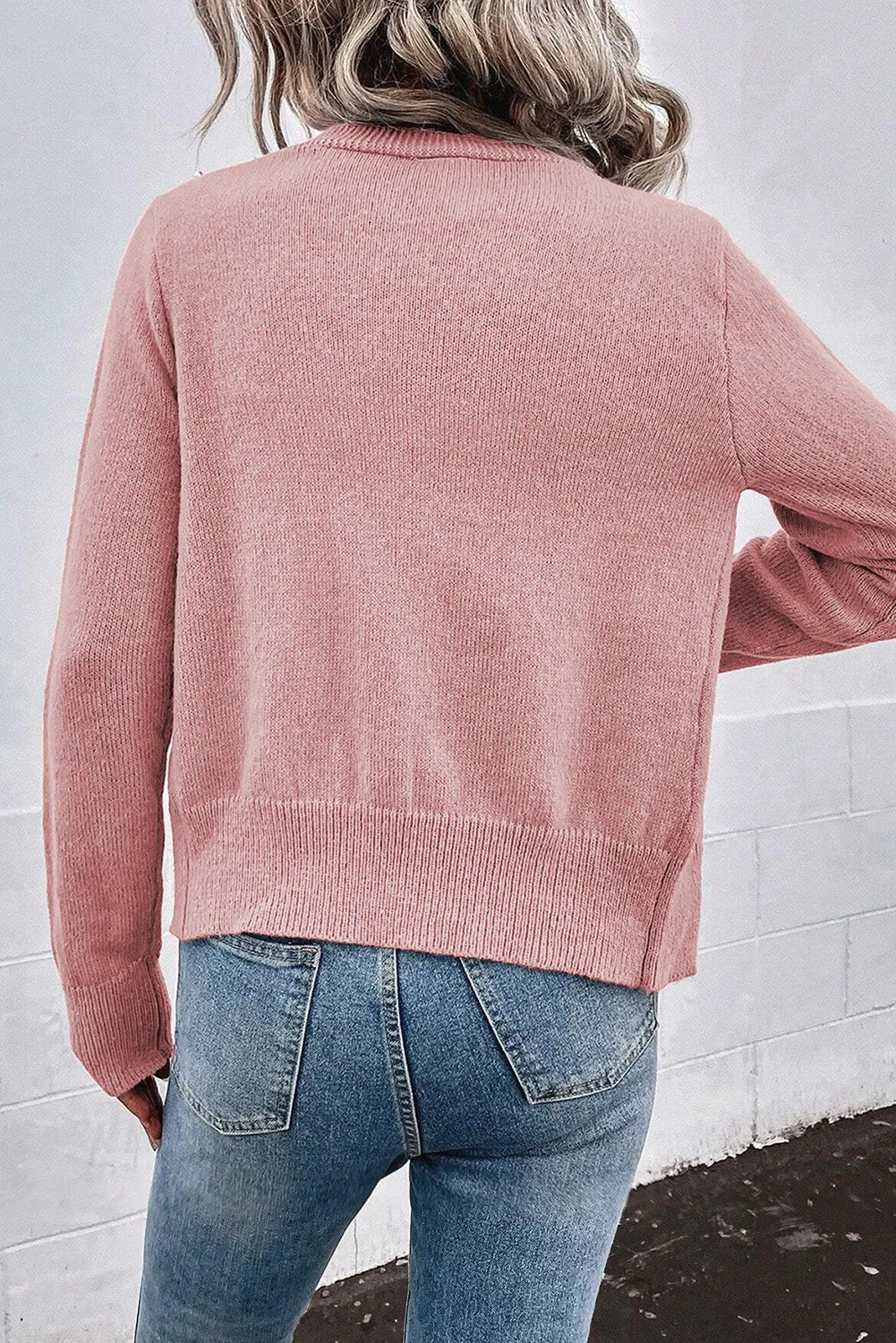 Icelyn Pearl Trim Button Up Cardigan