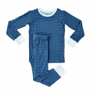 In My Jammers Blue Grid L/S 2pc PJ Set