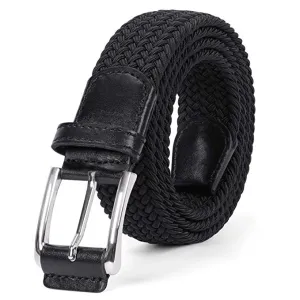 JASGOOD Braided Stretch Belts Mens,Woven Elastic Belt-Causal Belt for Golf Pants Jeans