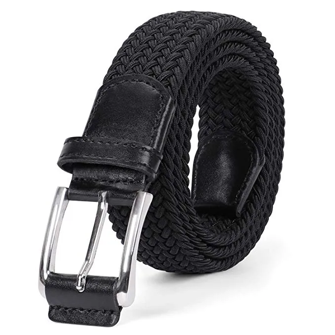 JASGOOD Braided Stretch Belts Mens,Woven Elastic Belt-Causal Belt for Golf Pants Jeans
