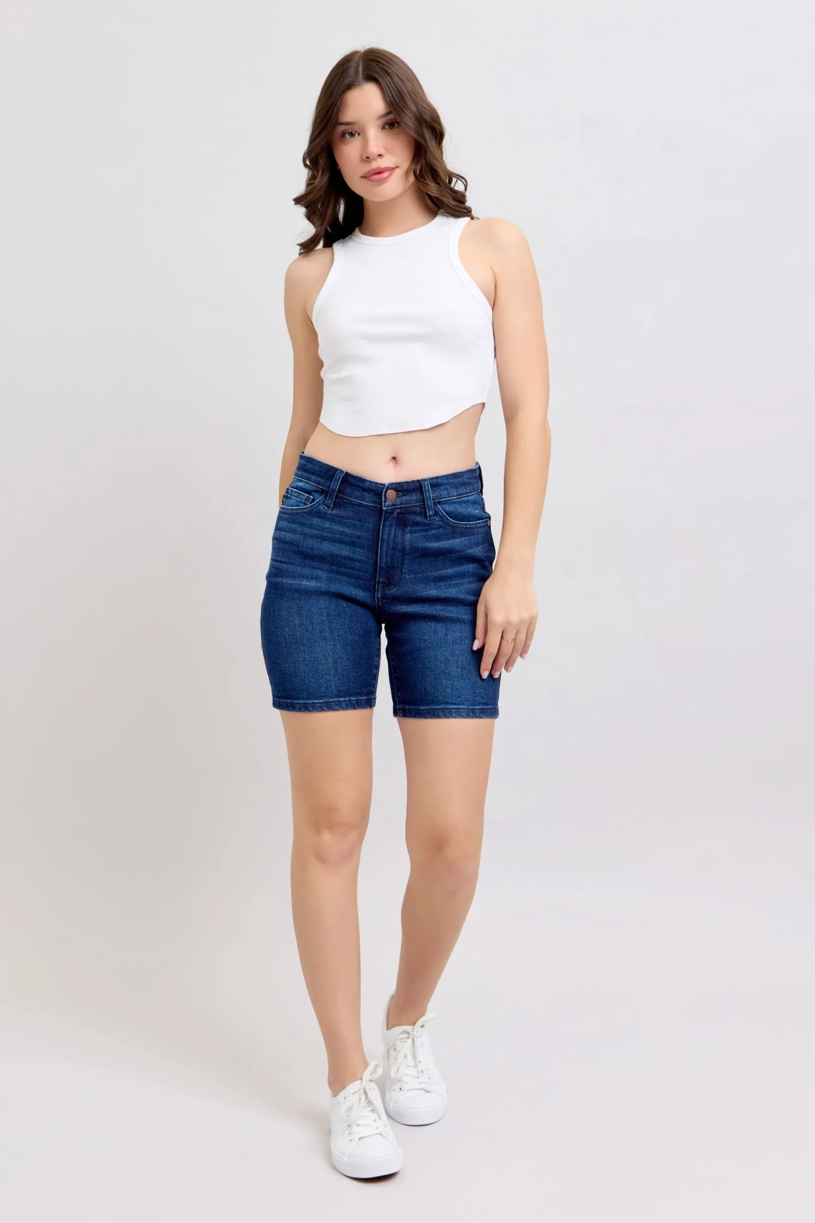Judy Blue || Sammie High Waist V-Front Bermuda Shorts