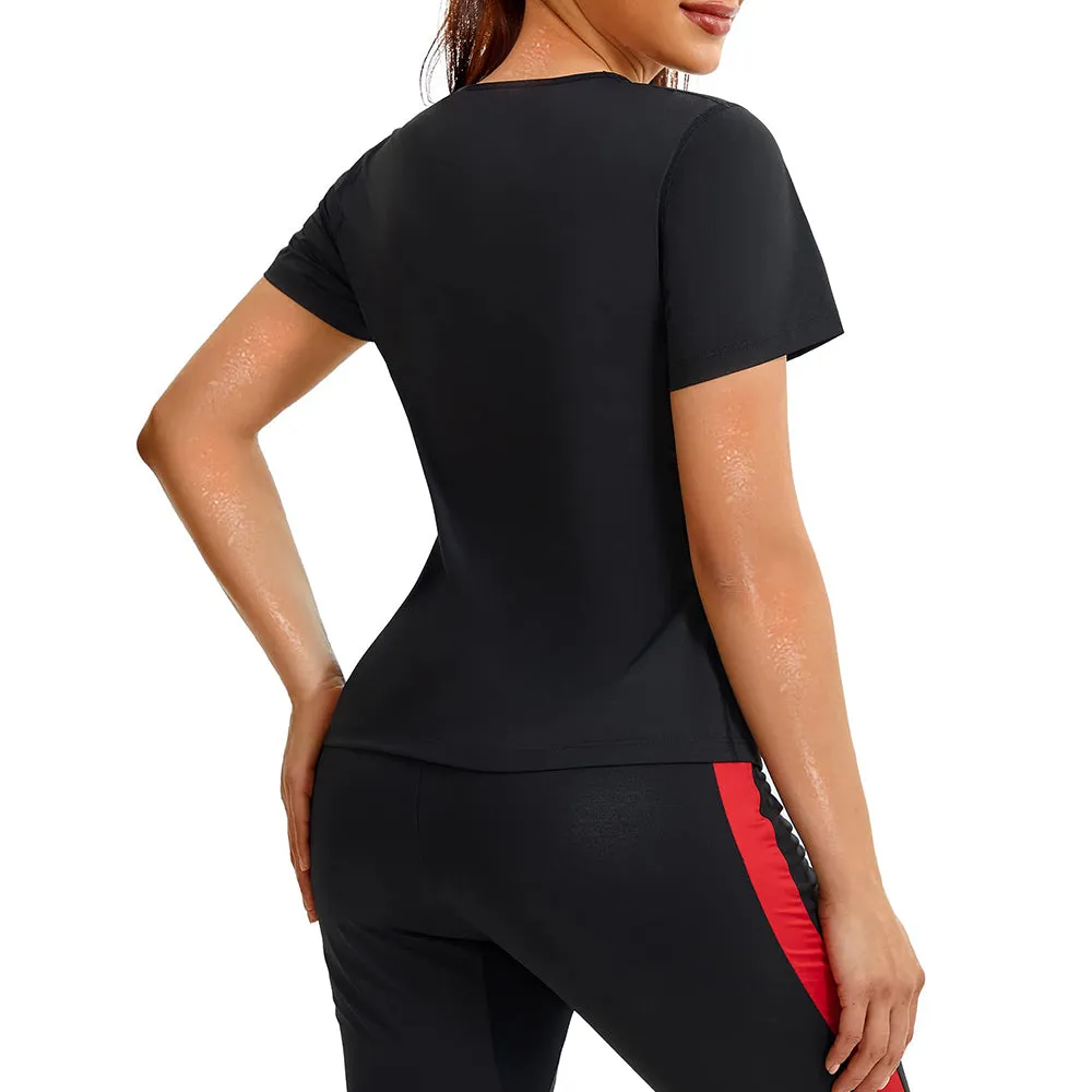 Junlan Women Heat Trapping Workout Sauna T-shirt