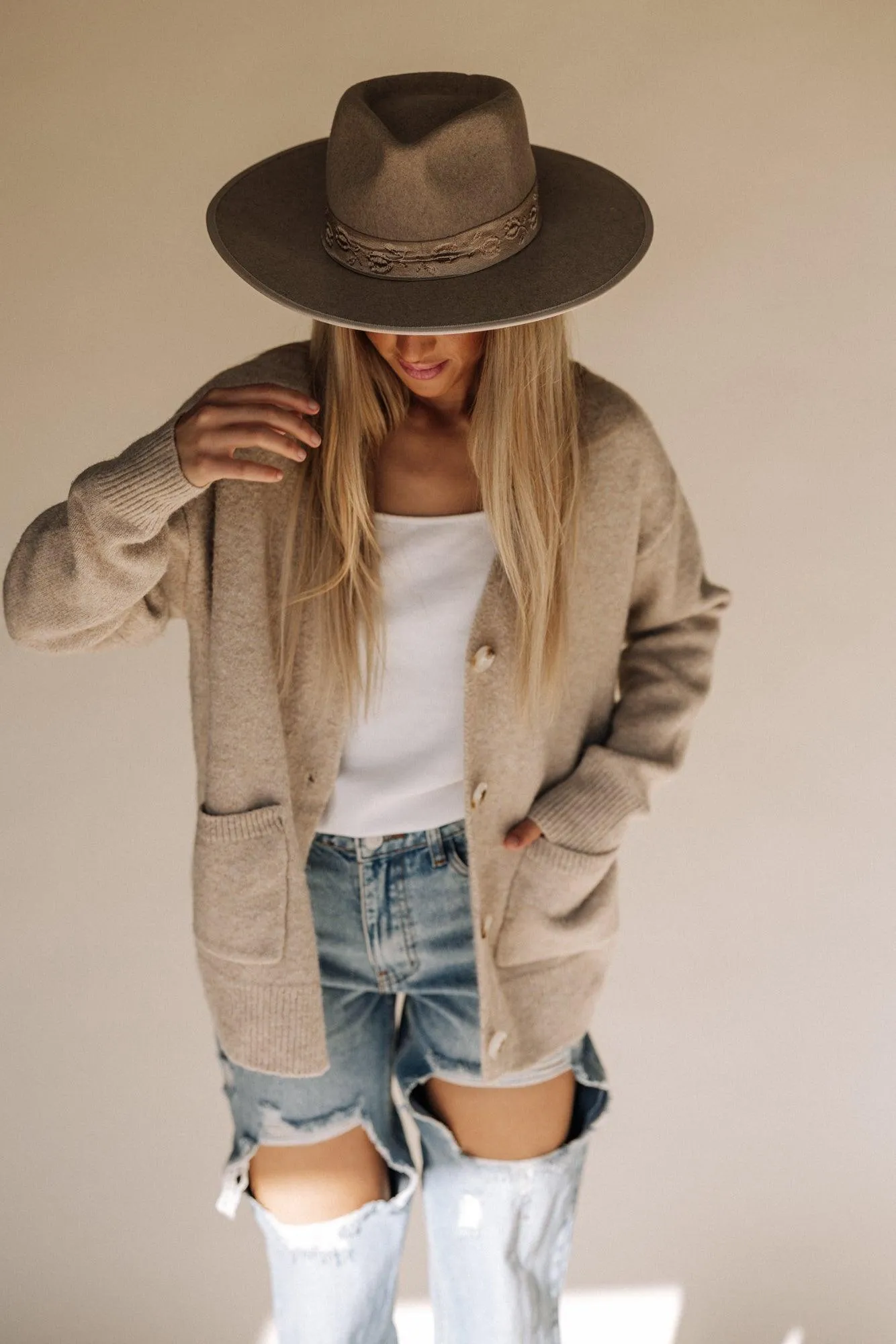 Kamrie Button Down V-Neck Cardigan